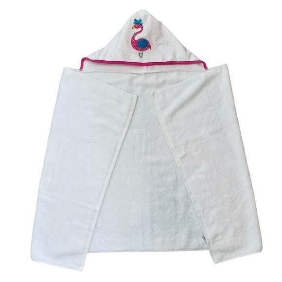 Hooded Flamingo Towel For Kids 100% Cotton For Beach Bath Pool 28x52 Inches NWT - Picture 3 of 13